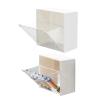 2Pack Wall Mounted Qtip Holder Canisters for Cotton Swab,Floss,Cotton Ball,Round Pads Wall Organizer Box Jar,Bathroom Vanity Storage Canister Holder view 1