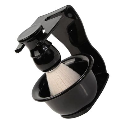 Healeved 1set Men Beard Grooming Set Beard Brush Shaving Bowl Holder for Home and Travel for Grooming