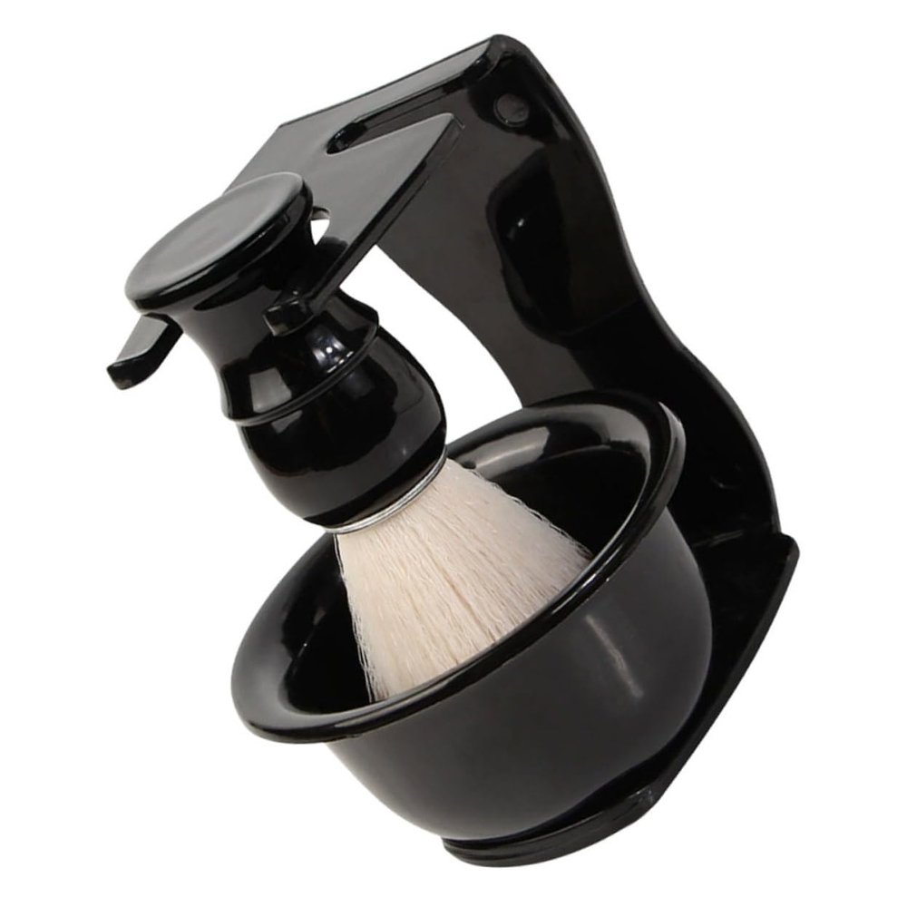 Healeved 1set Men Beard Grooming Set Beard Brush Shaving Bowl Holder for Home and Travel for Grooming