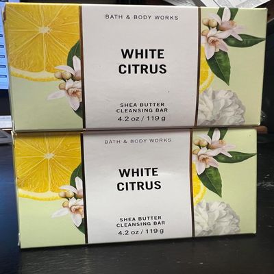 2 White citrus Shea Butter Cleansing Bar Soap Bath & body 5oz