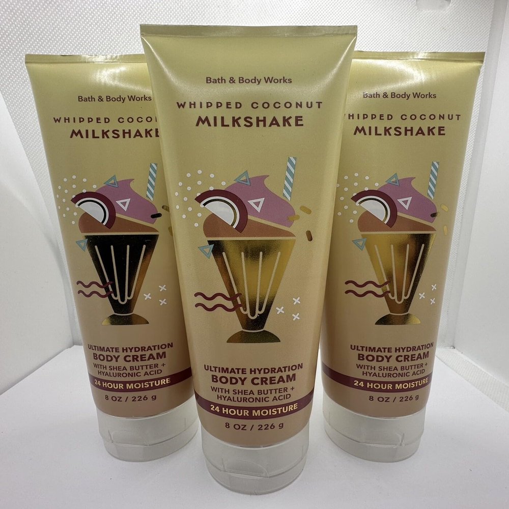 3 Whipped Coconut Milk shake Ultimate Hydration bath & Body Cream 8 oz