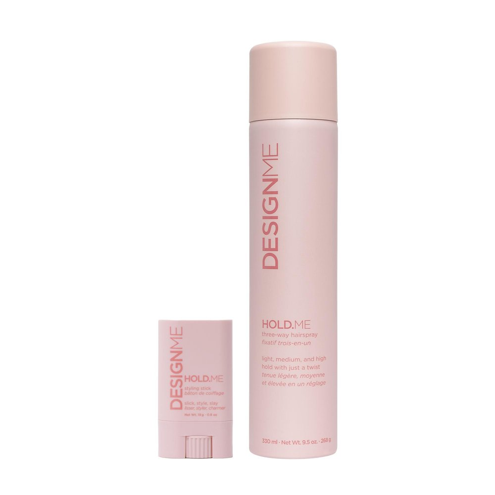 DESIGNME HOLD.ME Styling Stick & Three-way Hairspray | Hair Wax Stick | Controls Frizz, Tame Flyaways & Smooths Hair | Strong Hold Hairspray | Heat Protection Hair Setting Spray