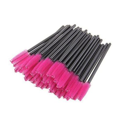 PartyKindom 100pcs Disposable Eyelash Brush Applicators Rose Red Mascara Wands for Makeup Application for Professional and Home Use