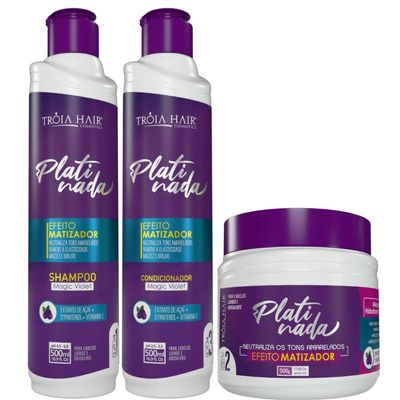 Platinada Kit  Complete Care for Blonde, Highlighted, Gray, and Platinum Hair  Tria Cosmetic 50.72 fl.oz