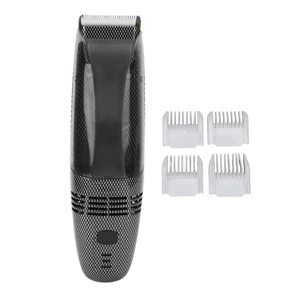 ZJchao Professional Beard Trimmer for Men, USB Charging Automatic Suction Nose Trimmer Electric Clipper with 4 Combs for Home Cutting