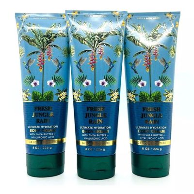3 FRESH JUNGLE RAIN Ultimate Hydration bath & Body Cream 8 oz