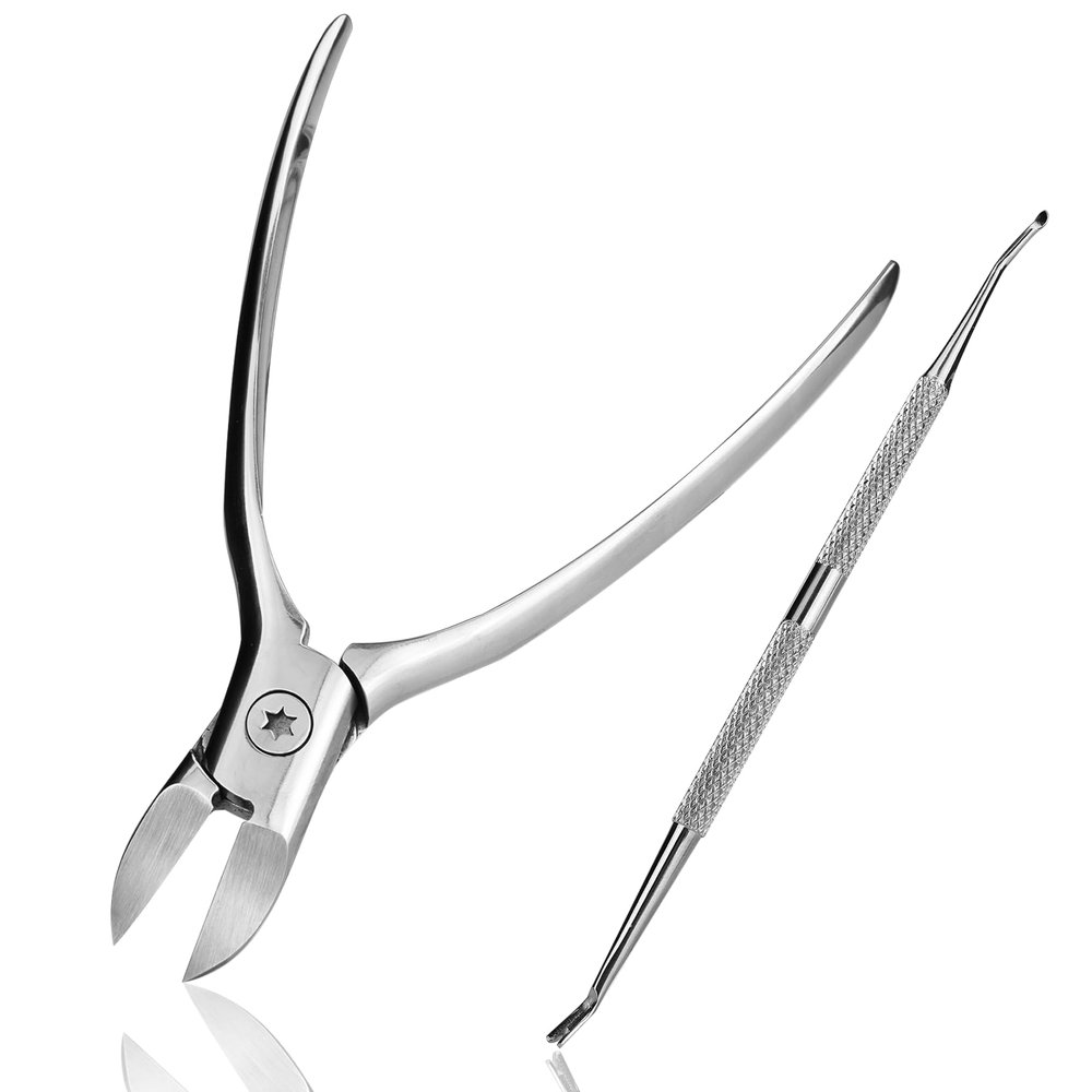 Heavy Duty Podiatrist Toenail Clippers for Thick and Ingrown Nails, Toe Nail Clippers for Men Women Seniors, Stainless Steel 2PCS