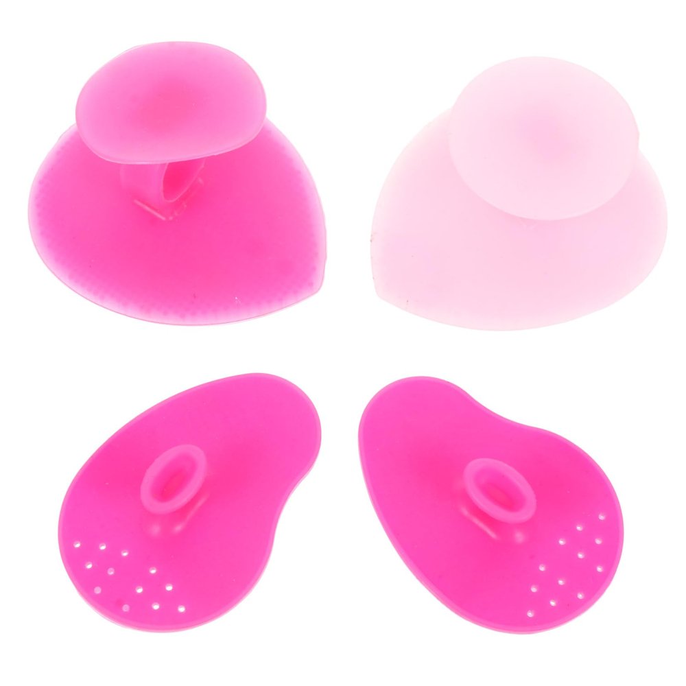 BAZEITFLOW 4pcs Silicone Facial Cleansing Brush for Face Wash Gentle Skin Brush Easy to Carry for Friends and Families Random Color