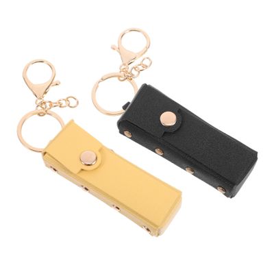 BAZEITFLOW 2pcs Lipstick Keychain Holder Mini Lipstick Storage Sleeve Clip Portable Keychain Lip Balm Case for Women for Girls Birthday Christmas Year