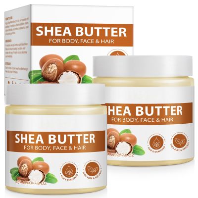 APUUFYQC Shea Butter Raw Organic - 2 Pack, Natural Raw Unrefined Shea Butter Hand Cream, Moisturizing and Locking Water, Keeps Skin Healthy and Vibrant, 15.6 Oz