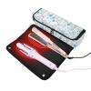 miaozhen 2-in-1 Curling Iron Travel Case with Heat Resistant Pad Large Hair Straigheners Travel Case for Hot Tools Curling Iron Flat Irons Hair Volumizer Styler,Light Blue Small Floral Patterns view 2
