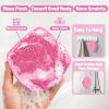 ARIOSOX Silicone Body Scrubber, Gentle Texture Exfoliating Body Scrubber for Men and Women On Sensitive Skin, Soft Scrubber Produces Rich Form and Builds Up Lather, Getting a Deep Skin Clean (Pink) view 3