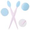 9 PCS Lip Scrub Brush, Double-Sided Lip Scrubber Exfoliator Silicone Lip Brush Tool for Men Women, Lip Lightening for Dark Lips- 3 Colors view 3