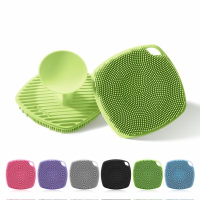 ARIOSOX Silicone Body Scrubber, Gentle Texture Exfoliating Body Scrubber for Men and Women On Sensitive Skin, Soft Scrubber Produces Rich Form and Builds Up Lather, Getting a Deep Skin Clean (Green)