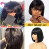Lusina Bob Wig Human Hair with Bangs Glueless 2x4 HD Lace Colsure Wigs Human, Ready to Go Short Wigs For Women Beginner Friendly (Black, 12 Inch) view 3