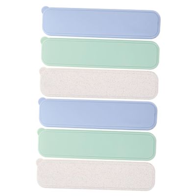 ERINGOGO 6pcs Portable Makeup Brush Organizer Slim Cosmetic Storage Case for Travel Includes Large Sky Blue Light Beige Makeup Brush Protector Storage for Women and Girls