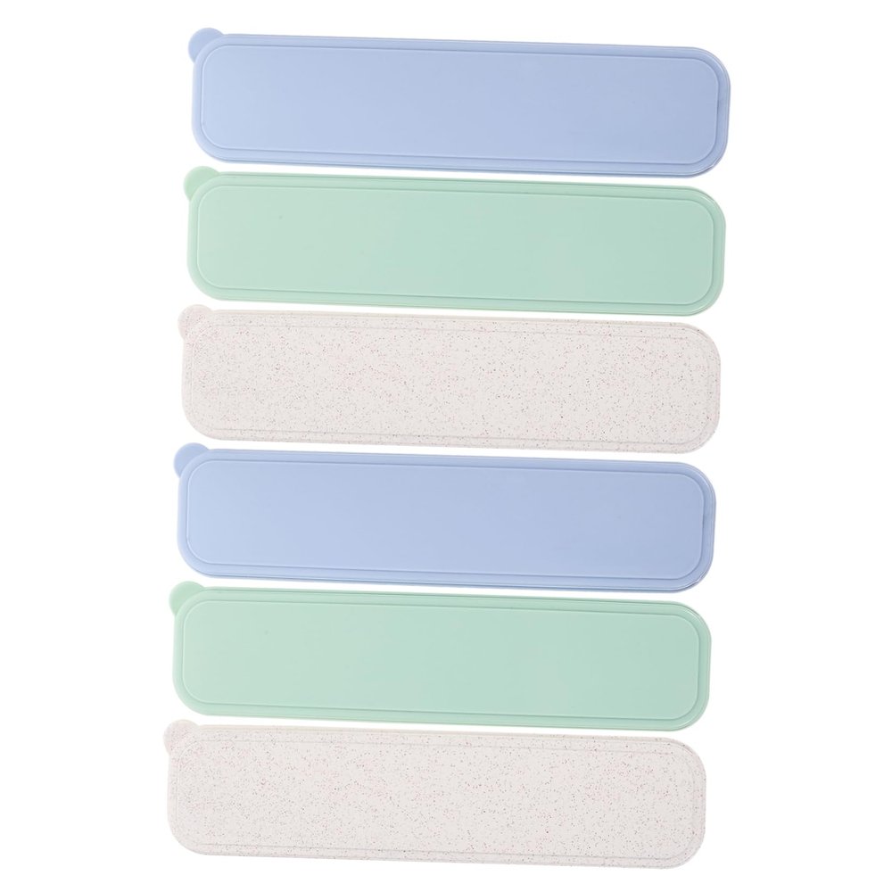 ERINGOGO 6pcs Portable Makeup Brush Organizer Slim Cosmetic Storage Case for Travel Includes Large Sky Blue Light Beige Makeup Brush Protector Storage for Women and Girls