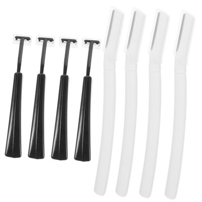 BAZEITFLOW 4sets Eyebrow Razor Kit for Women Brow Shaver Non-slip Handle Facial Trimmer Razor Blades Alternative Travel