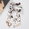Xernghsao Women's Hair Fashion Accessories Elegant Cat Print Hair Ties Highly Elastic Ponytail Holders Bow Scrunchies Comfortable Waterproof Wear-resistant, Suitable for Matching Dresses view 2