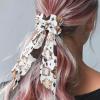 Xernghsao Women's Hair Fashion Accessories Elegant Cat Print Hair Ties Highly Elastic Ponytail Holders Bow Scrunchies Comfortable Waterproof Wear-resistant, Suitable for Matching Dresses view 3
