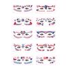 10 Sheets Independence Day Temporary Tattoos Stickers 4th of July Face Stickers Red White Blue USA Flag Star Firework Patriotic Eye Face Temporary Tattoos Supplies for Party Decor Accessories view 1