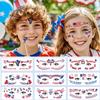 10 Sheets Independence Day Temporary Tattoos Stickers 4th of July Face Stickers Red White Blue USA Flag Star Firework Patriotic Eye Face Temporary Tattoos Supplies for Party Decor Accessories view 2