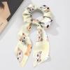 Xernghsao Women's Hair Fashion Accessories Beige Cat Head Print Hair Ties Highly Elastic Ponytail Holders Bow Scrunchies Comfortable Waterproof Wear-resistant, Suitable for Matching Dresses view 2