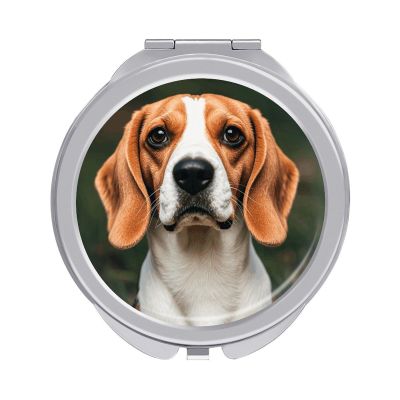 LPSADGF Beagle Dog Portable Compact Mirror, Dual-Sided 1X/2X Magnifying Travel Makeup Mirror for Women Foldable Cosmetic Mirrors with 180 Adjustable Design for Travel & Daily Use