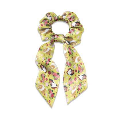 Xernghsao Elastic Bow Hair Bands Vintage floral print in blue Women's Hair Accessories Ponytail Holders Multi-Purpose Hair Rope Ponytail Holder Wearable and Comfortable Suitable for Romantic Dating