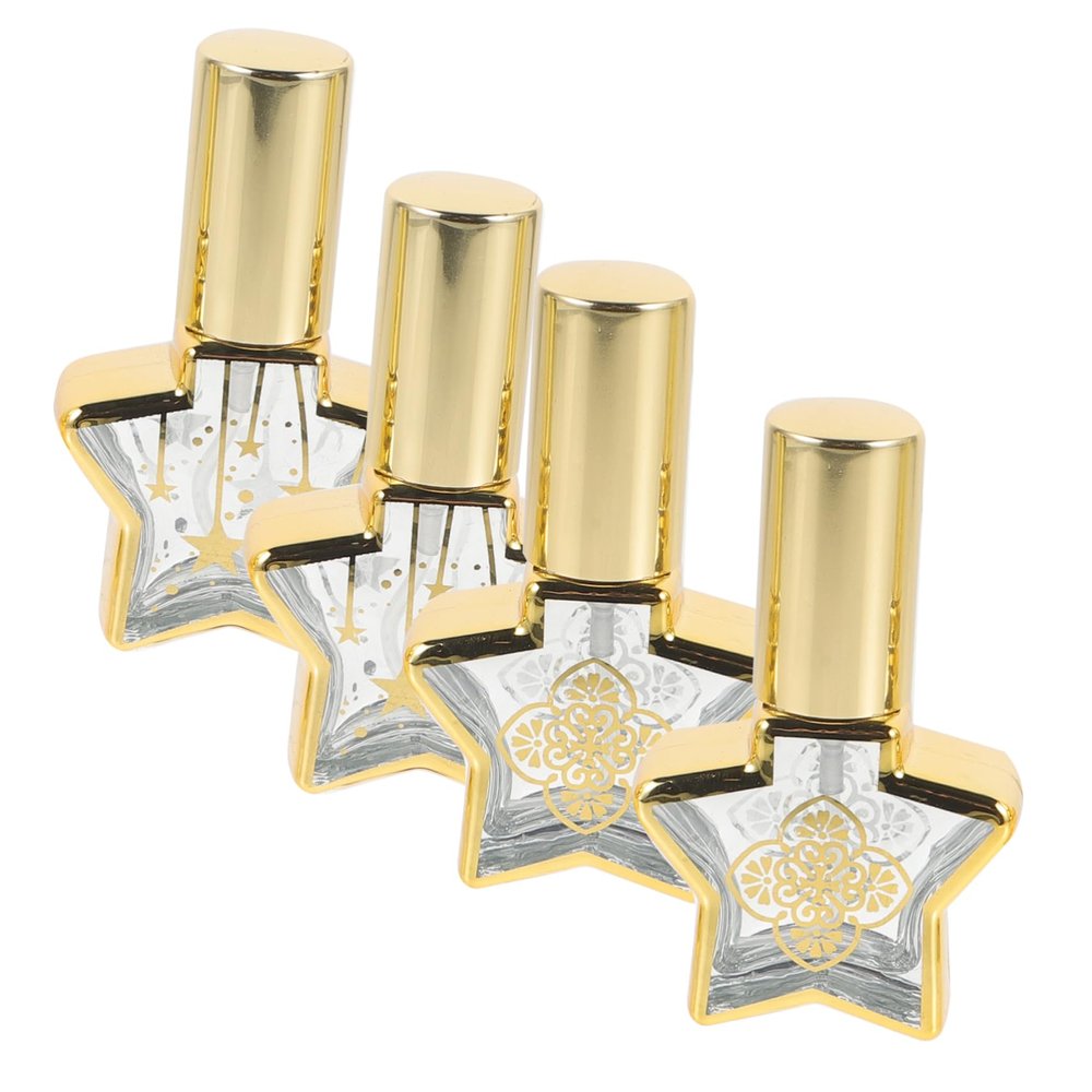 4Pcs 8ml Glass Star Perfume Bottles Refillable Travel Sprayers