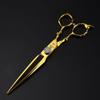 Professional Hair Cutting Shears, 6.8inch Professional Japan 440c Steel Gold Scissor Cross Cut Hair Scissors Haircut Barber Hair Cutting Shears Hairdressing Scissors view 2