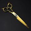 Professional Hair Cutting Shears, 6.8inch Professional Japan 440c Steel Gold Scissor Cross Cut Hair Scissors Haircut Barber Hair Cutting Shears Hairdressing Scissors view 4