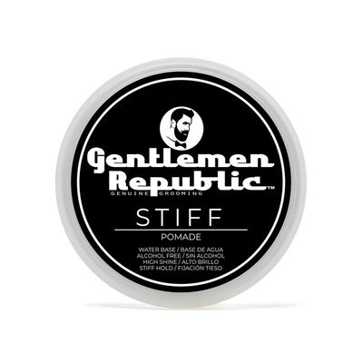 Gentlemen Republic Stiff Pomade for Men - Lightweight Water Based Pomade for High Hold & Shine, Premium Mens Hair Styling Products with No Beeswax - Suitable for Thick Hair, 4oz