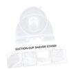 Luxshiny 2pcs Shower Hooks Suction Cup Razor Holder Facial Razor Rack Manscape Shaver Hanger Material view 3
