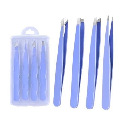 4pcs Eyebrow Tweezers Set(Purple 4 PCS)