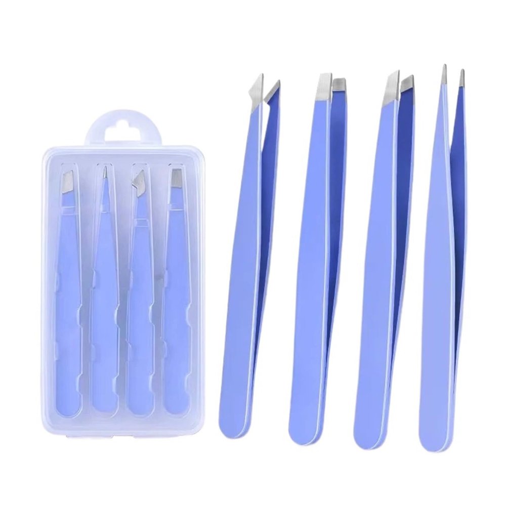 4pcs Eyebrow Tweezers Set(Purple 4 PCS)