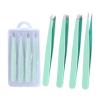 4pcs Eyebrow Tweezers Set(Green 4 PCS) view 1