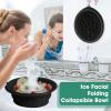 Face Bowl for Ice With Built-in Ice Tray Collapsible Silicone Facial Face Ice Bath Bowl Small Reusable Cold Plunge Basin is Portable,Perfect for Home Use,Camping,Travel Cold Bath Spa Tool & Black view 3
