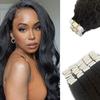 Kinky Straight Tape in Extensions 20Inch Natural Black 40 Pieces 100G Double Sided Tape in Kinky Straight Human Hair Extensions for Women Skin Weft 100% 9A Brazilian Virgin Remy Hair view 1