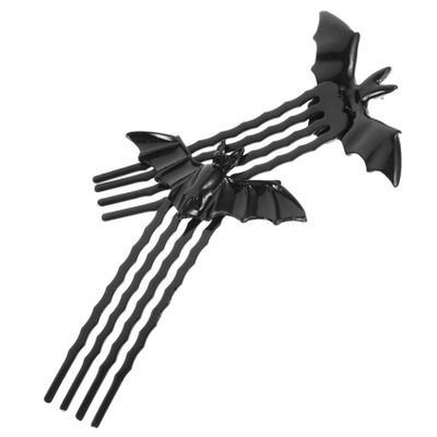 Baluue 2pcs Decorative Hairpin Combs Halloween Party Headwear for Women Bat Shape Hair Clips Quirky Hair Combs