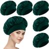 5 PCS Satin Hair Bonnet for Women | Elastic and Reusable Shower Hair Caps | Satin Bonnet for Sleeping Women, Shower Caps | Double Layers Hair Cap | Environmental Protection | 11.8 Inches, Dark Green view 1