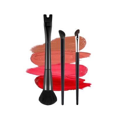 3 Pcs U-Shaped Nose Contour Brush, Sickle Nose Shadow Brow Bone Highlight Makeup Brush for Cream Powder Blush Cosmetics