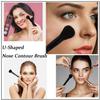 3 Pcs U-Shaped Nose Contour Brush, Sickle Nose Shadow Brow Bone Highlight Makeup Brush for Cream Powder Blush Cosmetics view 3