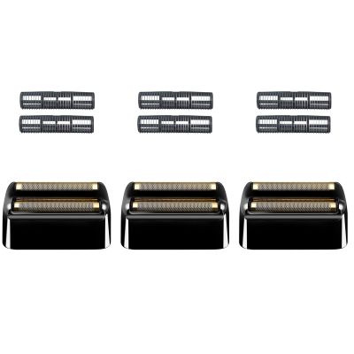3 Pack Shaver Replacement Foil and Cutters Compatible with BaBylissPRO Double FXFS2 Metal Shaver foil Replacement (Black 3 Pack)