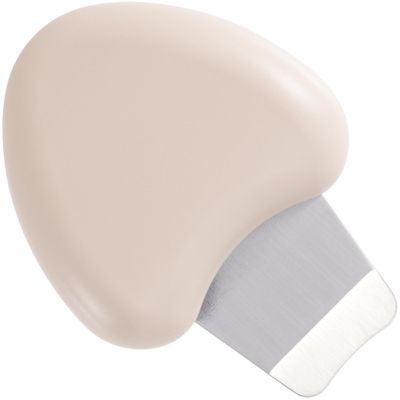 Hzopcw Manual Face Spatula, Metal Facial Scraper with Silicone Lid for Men & Women, Reusable Face Scrubber for Dry Oily Skin- Beige