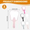 Tooth Mirror 5PCS Tooth Mirror 6.3x3.4'' High Definition Shaped Handheld with Extended Handle Anti-Fall Small Handheld for Makeup view 4