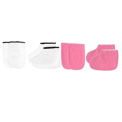 CALLARON 2sets Foot Membrane Foot Cover Paraffin Therapy Gloves Wax Socks Paraffin Bath Mitts Spa Gloves for Hand Care