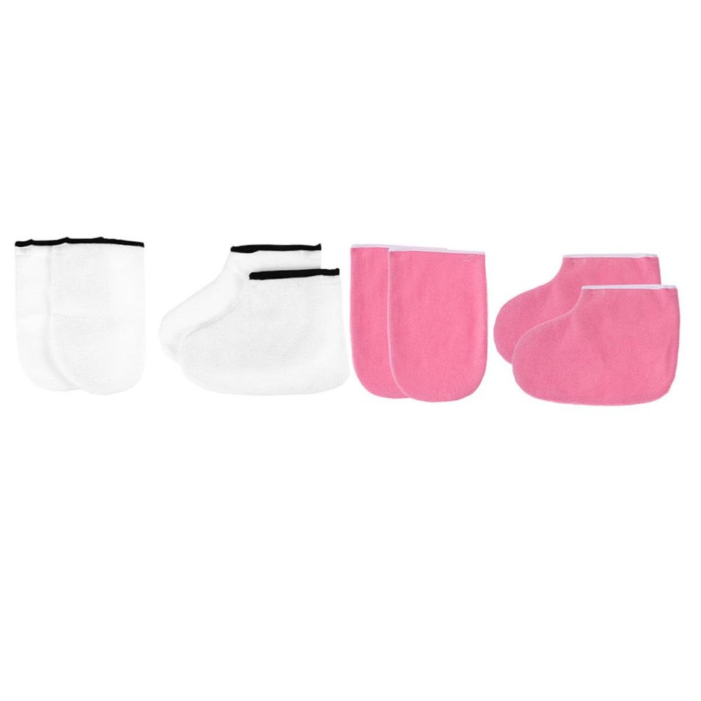 CALLARON 2sets Foot Membrane Foot Cover Paraffin Therapy Gloves Wax Socks Paraffin Bath Mitts Spa Gloves for Hand Care