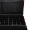28inch Rolling Manicure Table Portable Nail Desk Mobile Nail Station Foldable Nail Desk with 3 Drawers, Detachable LED Mirror Cosmetic Trolley Organizer for Workstation Mobile, Nail Tech - Pink view 4