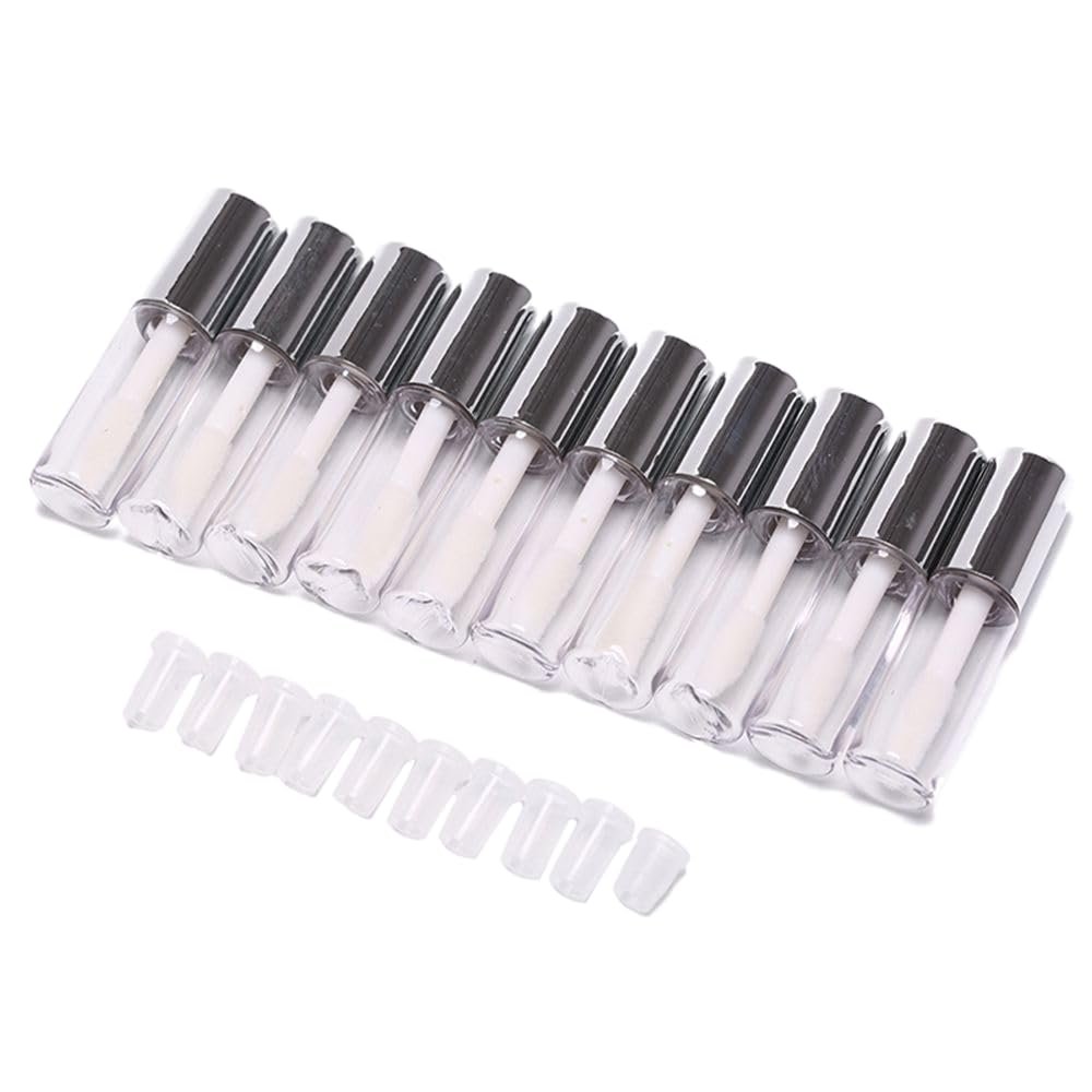 1.2ML Refillable Lip Glloss Tubes Bulk 10-Pack | Empty Mini Lip Balm Containers for DIY, Travel, Cosmetic Samples 4.3cm, Plastic Cosmetic Bottles
